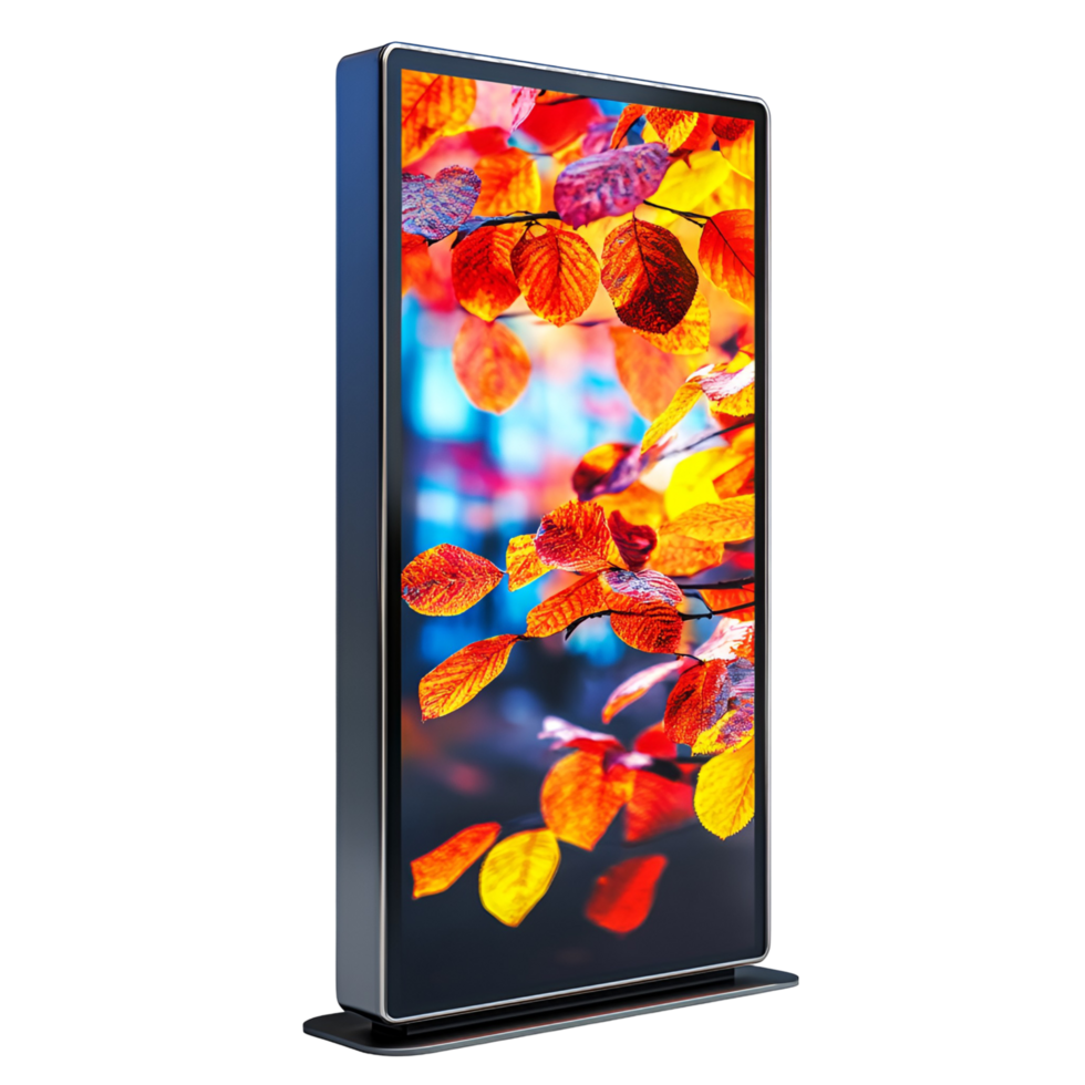 Large Digital Screen With Colorful Leaves Transparent Background png