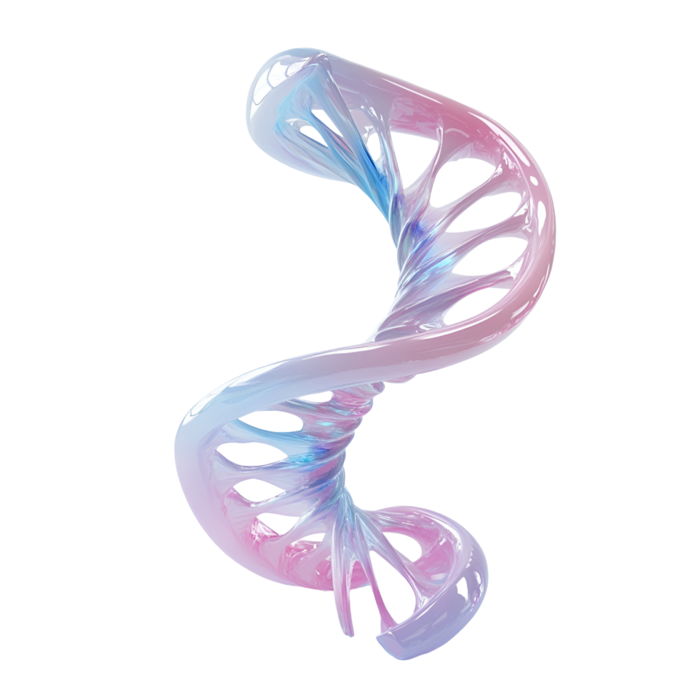 3D DNA Strand Transparent Background png