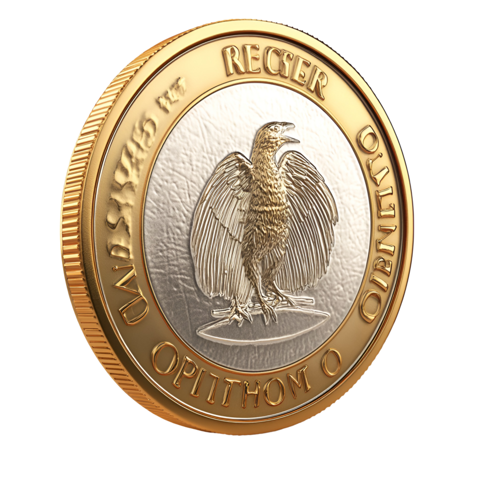 Collectible Gold Coin With Leader Portrait Transparent Background png