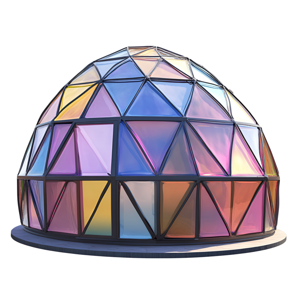 Stunning Glass Dome With Colorful Panels Transparent Background png