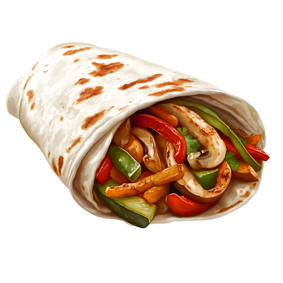 Healthy Vegetable Shawarma Transparent Background png
