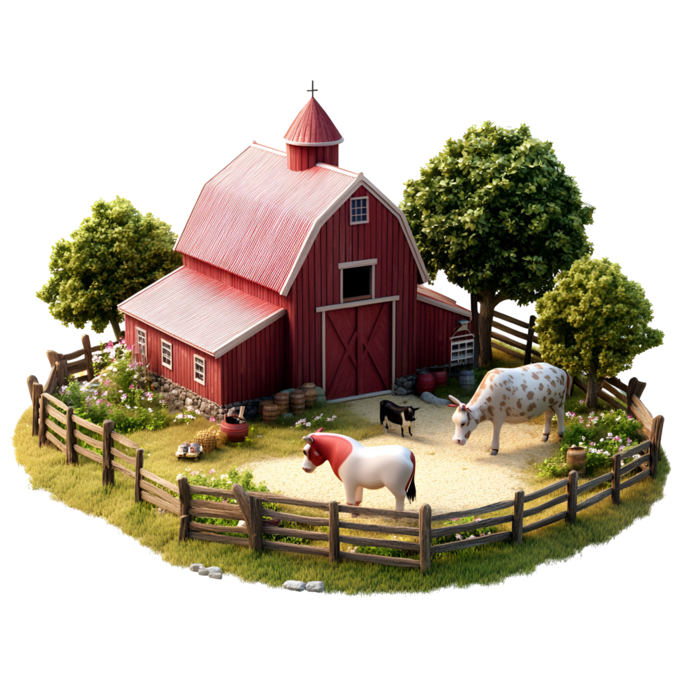 Cozy Rural Farmhouse Transparent Background png