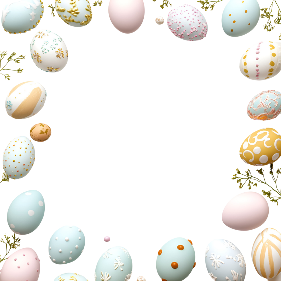 Easter Eggs Frame Transparent Background png