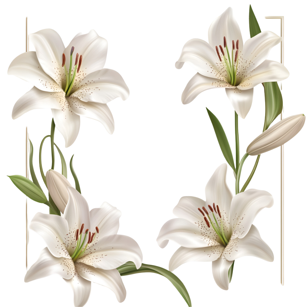 Floral Frame Design Transparent Background png