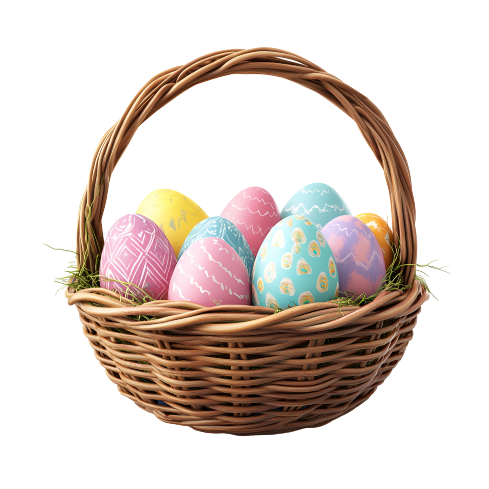 Festive Easter Egg Basket Transparent Background png