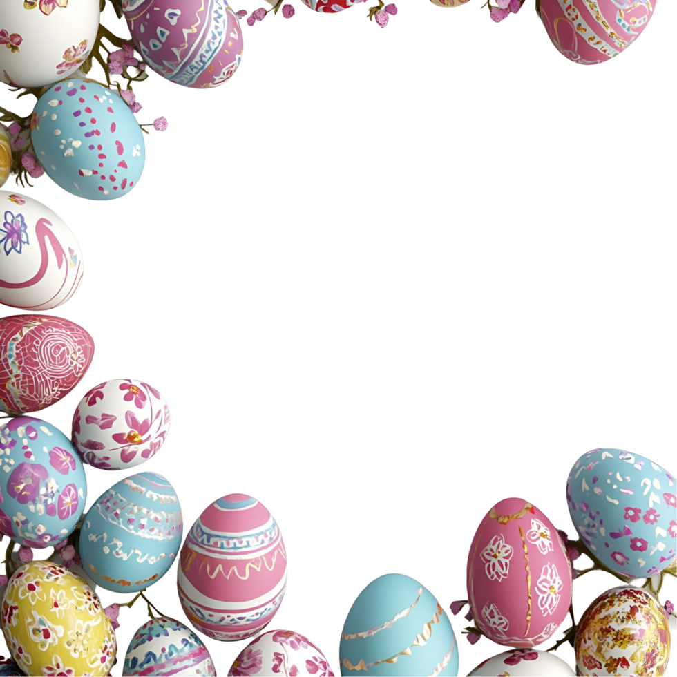 Easter Egg Wreath with Transparent Background png