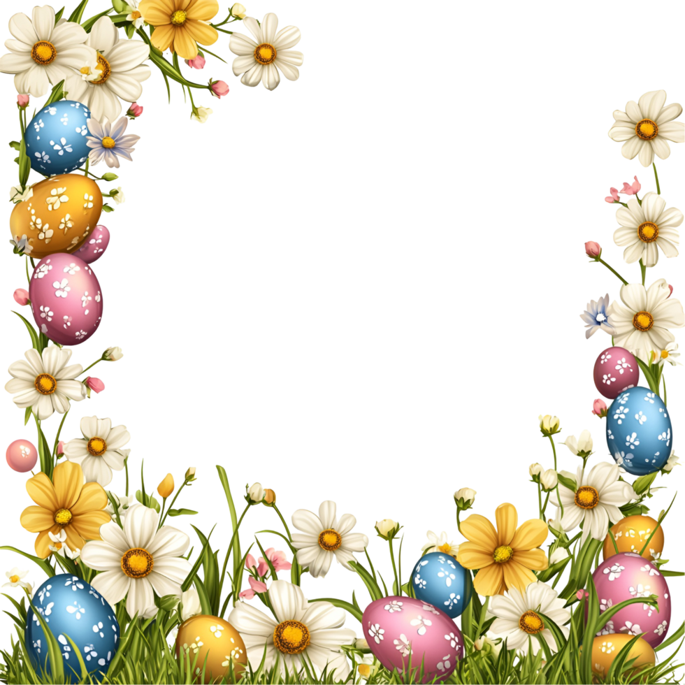 Easter Frame With Eggs Transparent Background png
