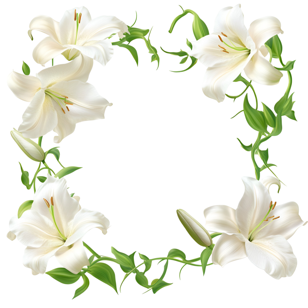 Elegant Floral Frame Transparent Background png