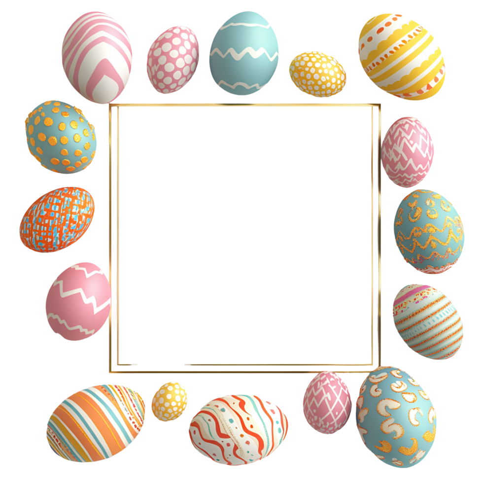 Colorful Easter Eggs Frame Transparent Background png