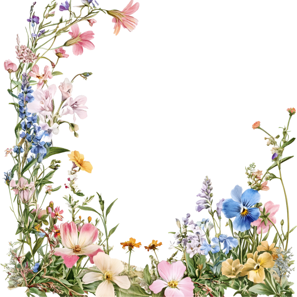 Decorative Flower Border Transparent Background png