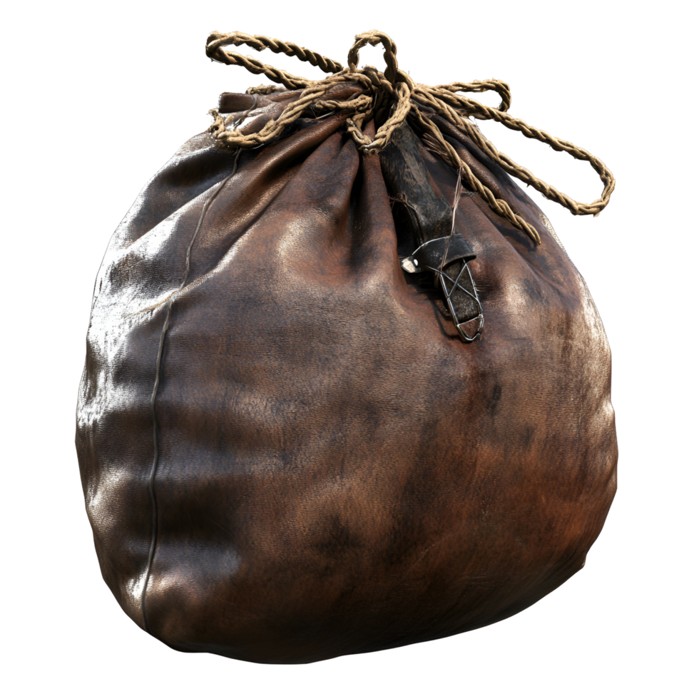 Brown Bag With Rope Handle Transparent Background png