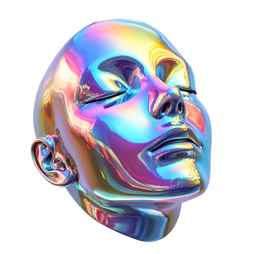 Galactic Face Art On Woman Transparent Background png