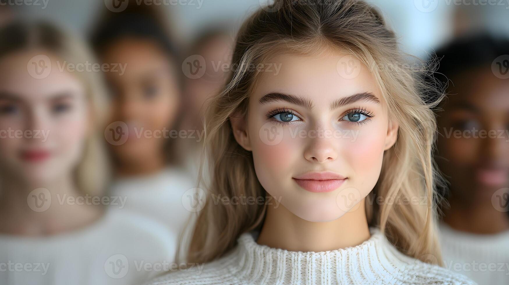 Portrait of diverse individuals smiling confidently symbolizing empowerment and inclusion photo