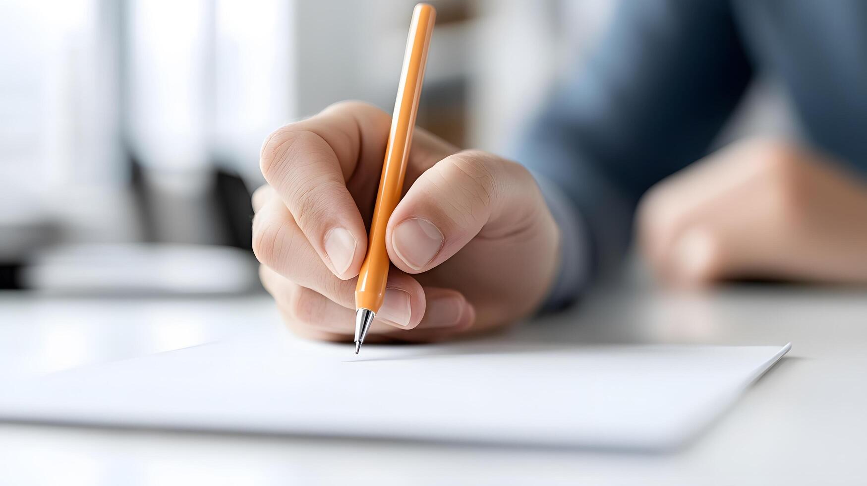 A person writing notes during an online training session with a focused expression and headphones on photo