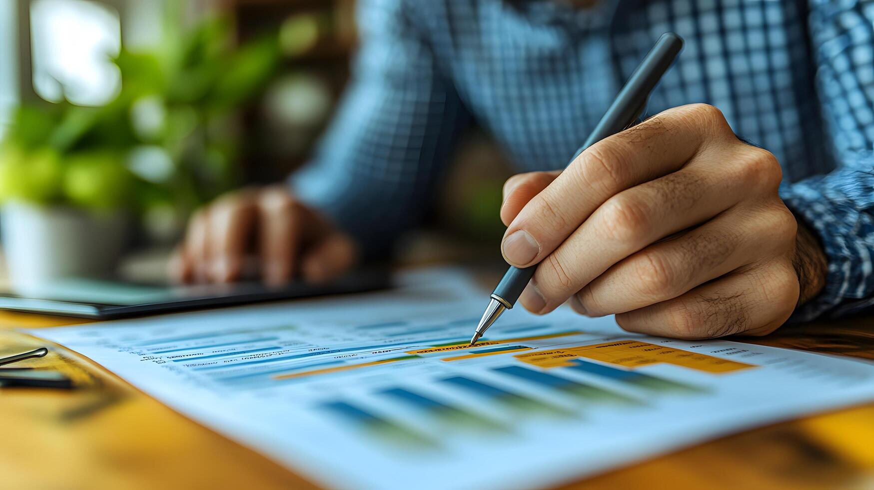 Close-up of hands typing financial projections into a detailed spreadsheet photo