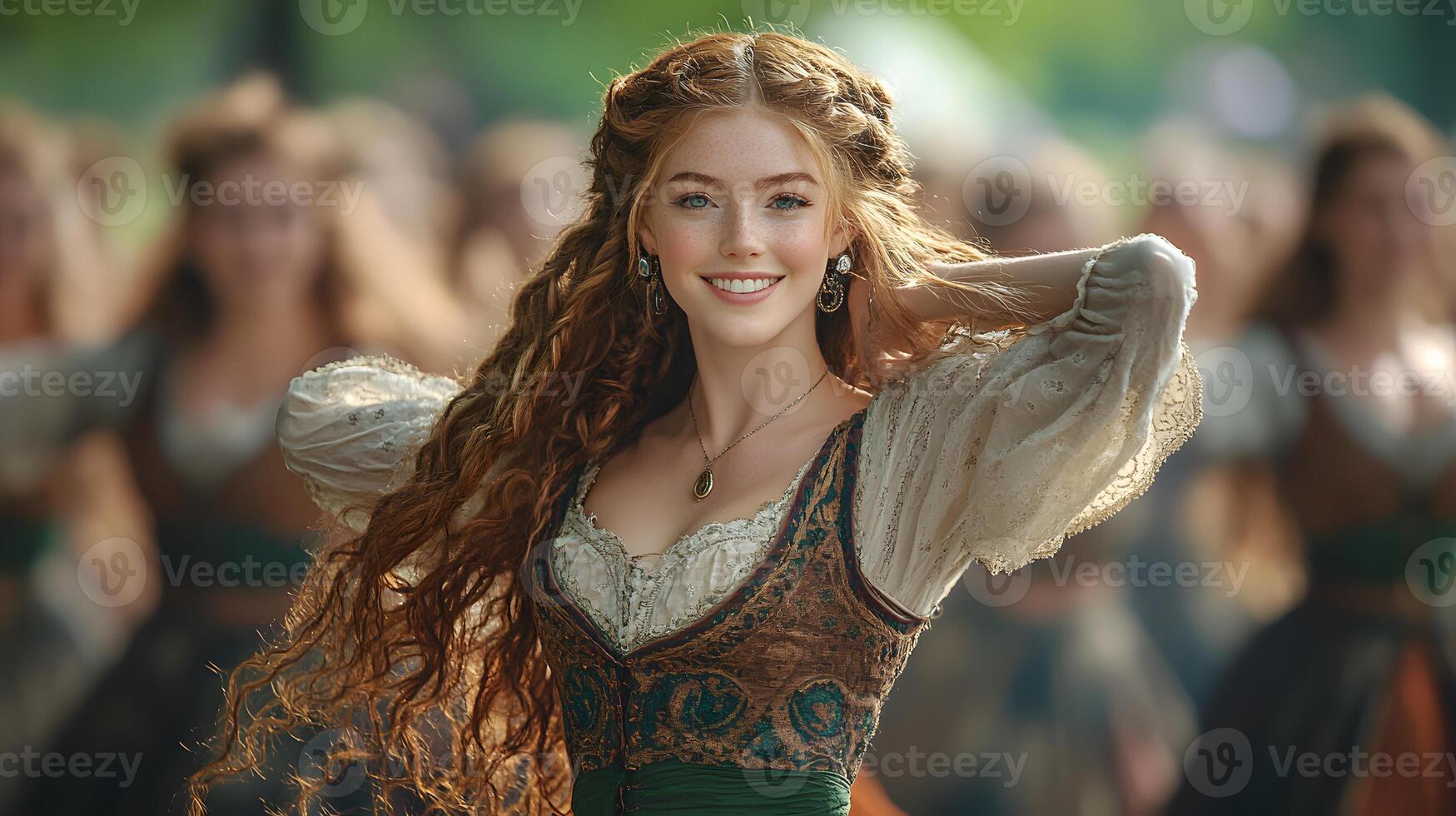Solo dancer performing an Irish jig showcasing skill and cultural pride. photo