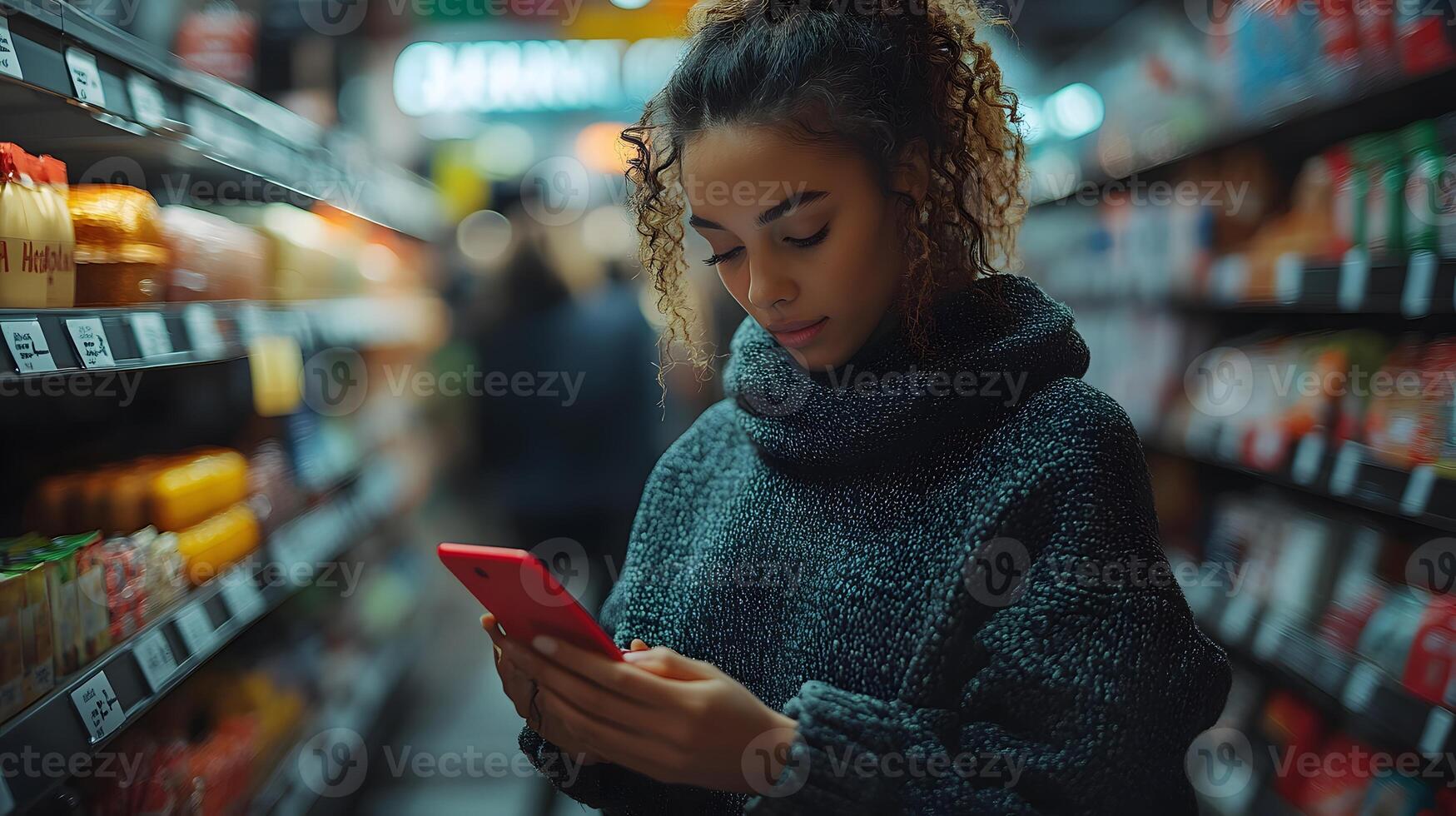 Customer placing an order using a digital app, seamless checkout process for retail business photo