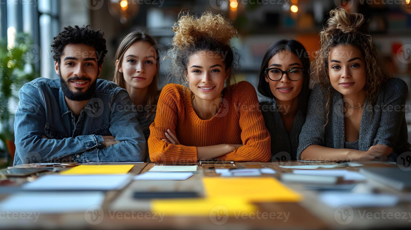 Team of marketers strategizing multichannel content plan enhancing online retail visibility customer engagement 8K realistic photo