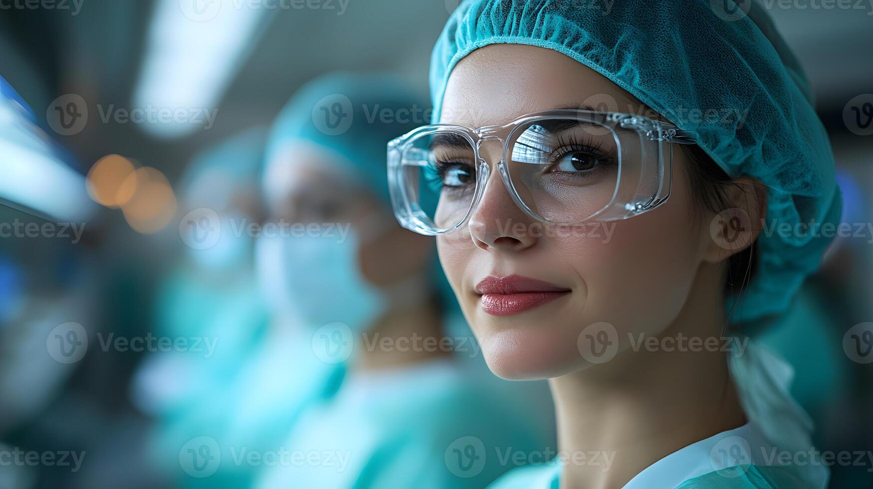 Healthcare workers preparing for surgery with technology-driven tools, photo
