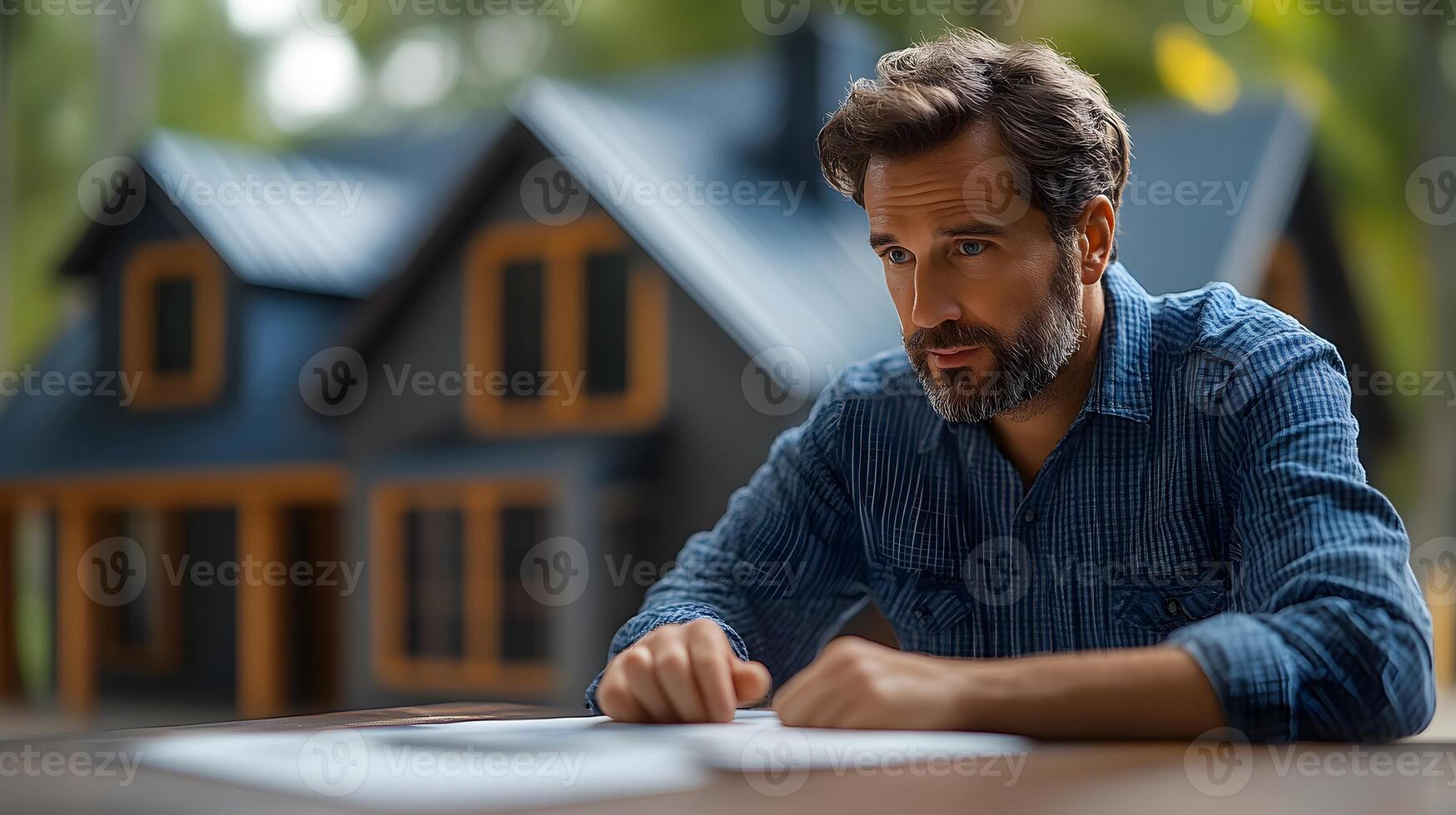 Adjuster working on home insurance claim resolution with advanced 3D technology, 8K detailed 3D animation render, photo