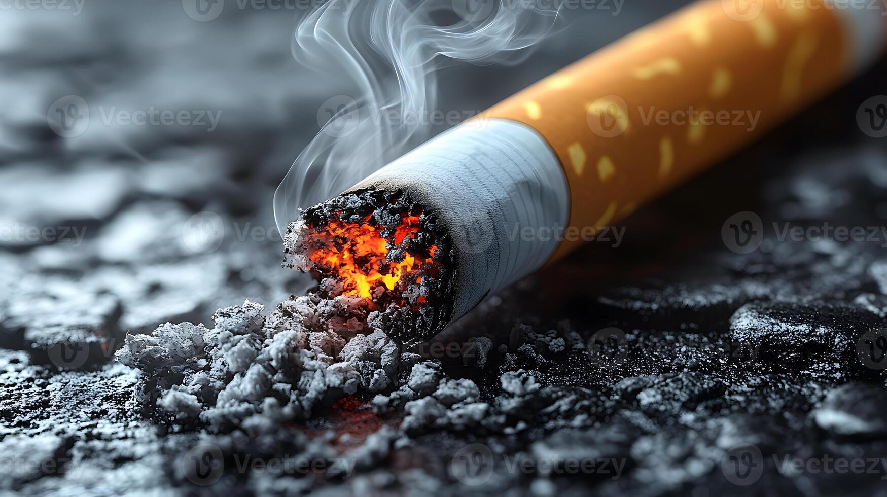 A health warning graphic showing the harmful effects of smoking on the body with a large, bold message photo