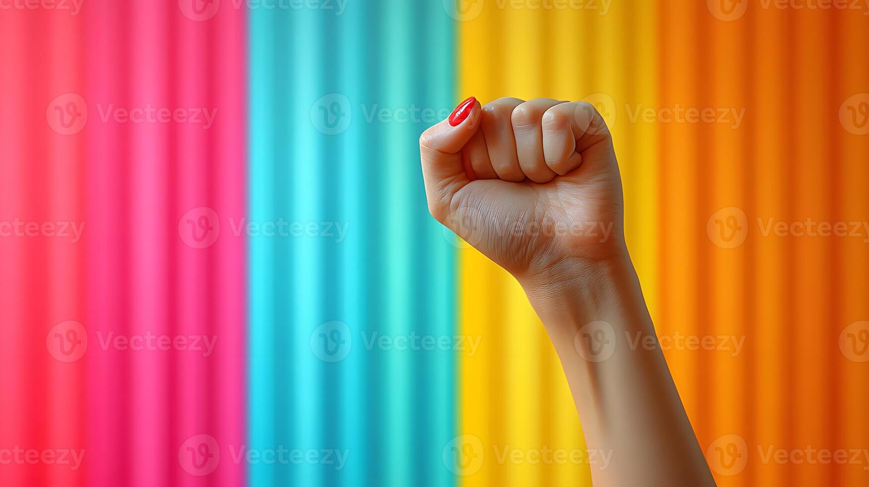 Bright and colorful poster with an inspiring quote about equality, modern and eye-catching design, powerful awareness message, 8K high resolution with copy space photo
