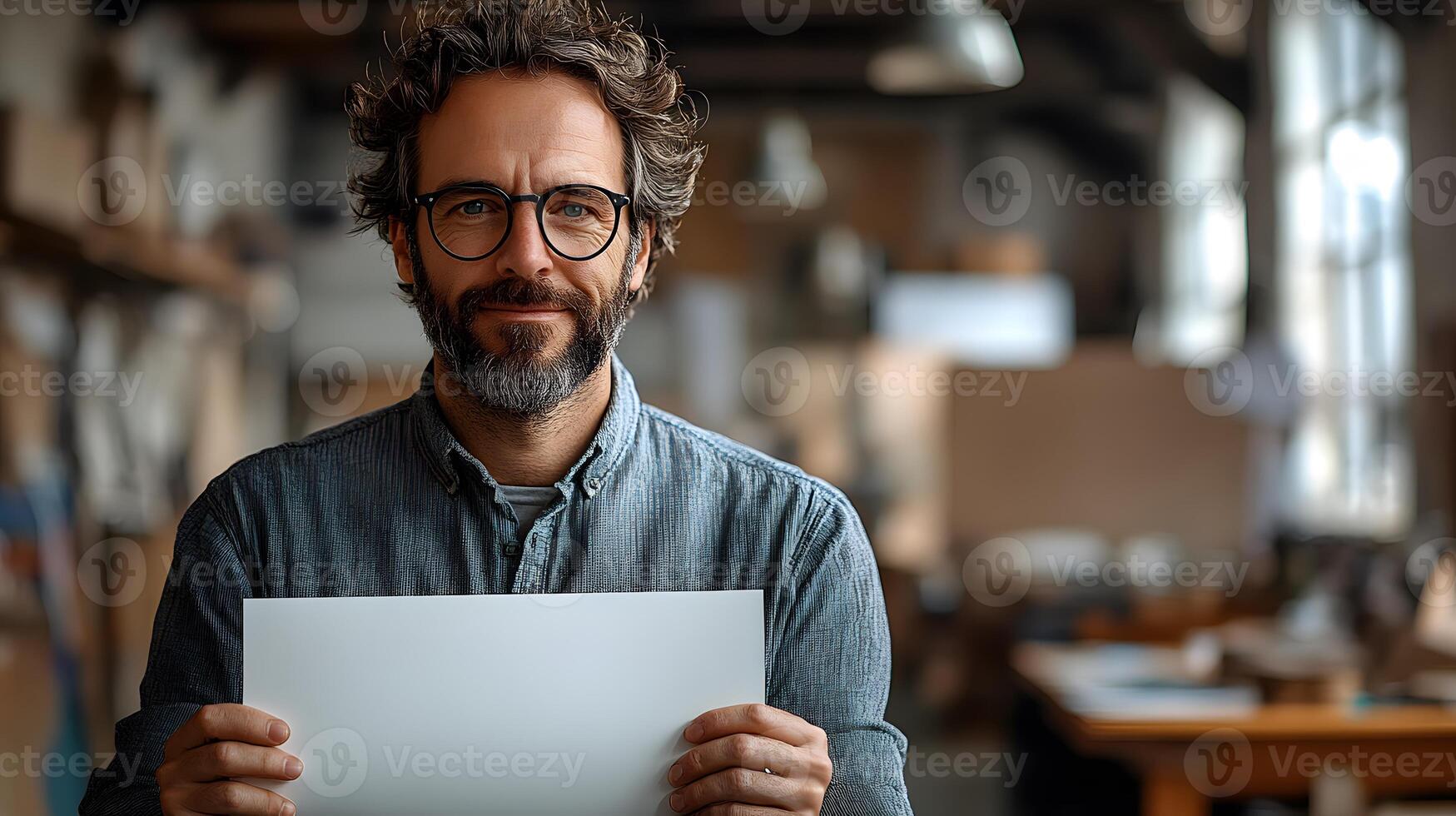 A creative designer holding a patent certificate in a studio, showcasing the importance of intellectual property, 8K high resolution with copy space photo