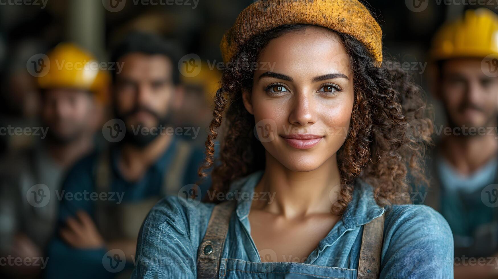 A diverse group of workers celebrating Labor Day, proudly holding tools, symbolizing unity and hard work, 8K high resolution with copy space photo