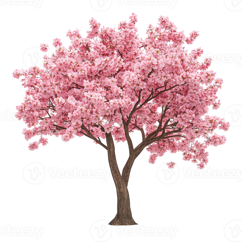 A blossoming tree displays its pink flowers in full spring bloom png