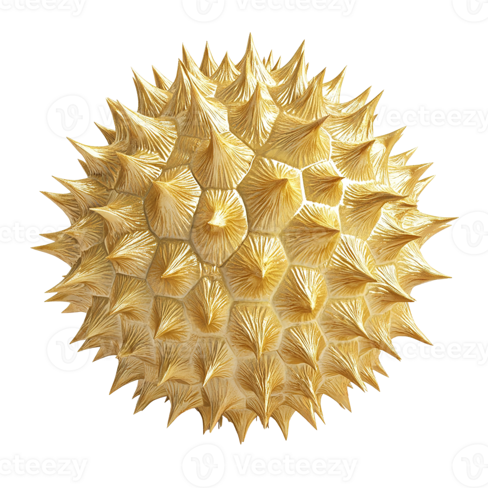 A spherical object covered in sharp golden spikes shows prominently png