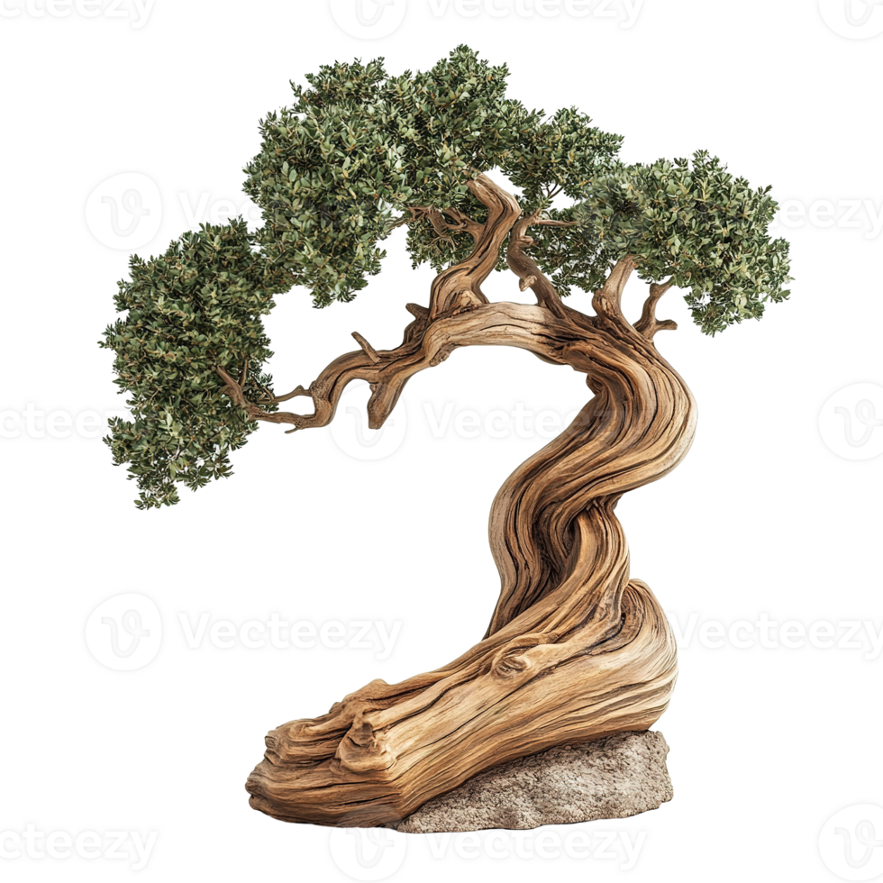 A beautifully crafted bonsai tree with a weathered textured appearance png