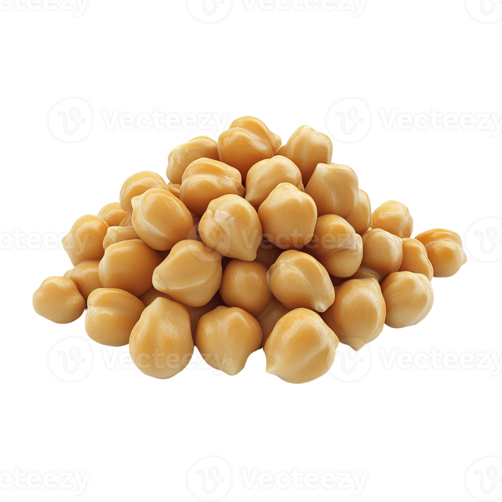 A pile of cooked chickpeas sitting isolated on transparent background png