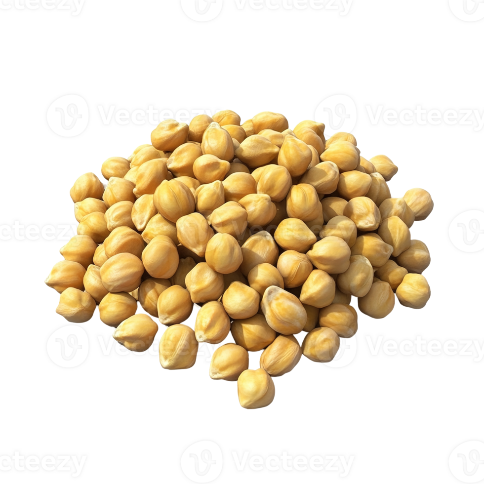 A pile of yellow chickpeas isolated on transparent background png