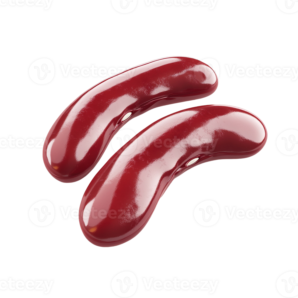 Two Shiny Red Kidney Beans Are Shown isolated on transparent background png