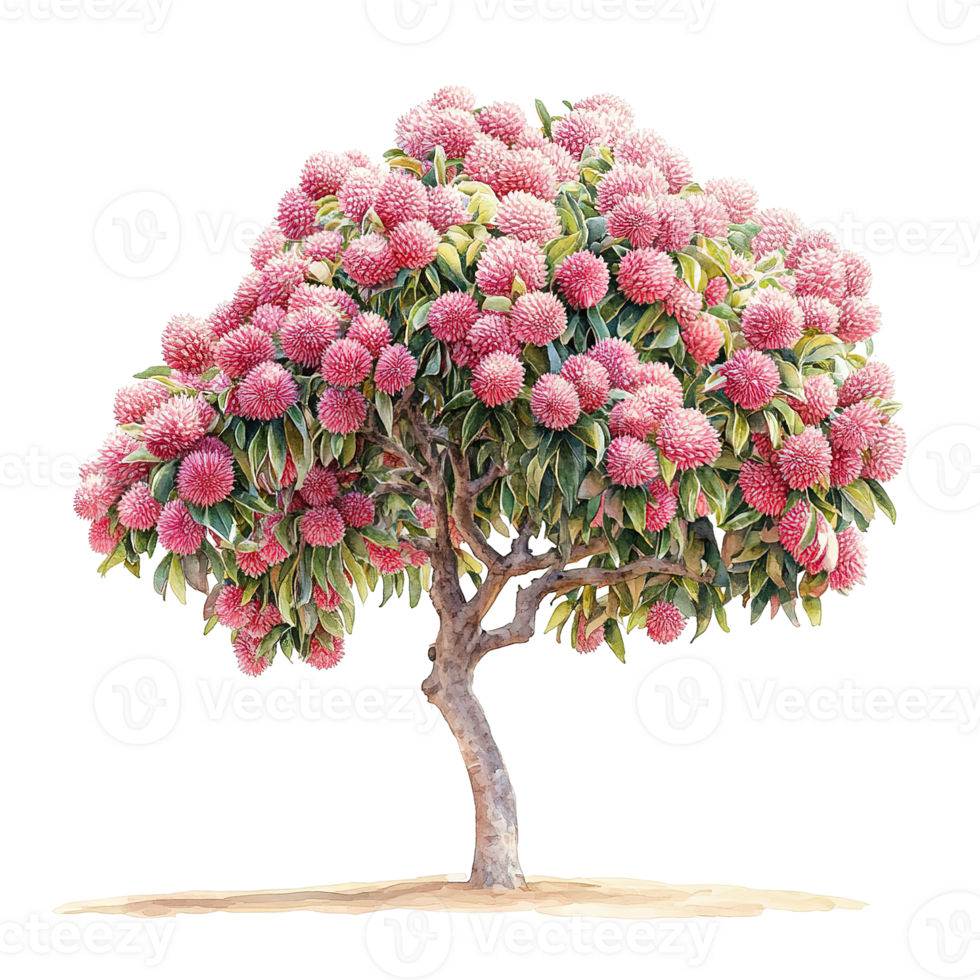 An artistic depiction of a blooming tree with pink flowers png