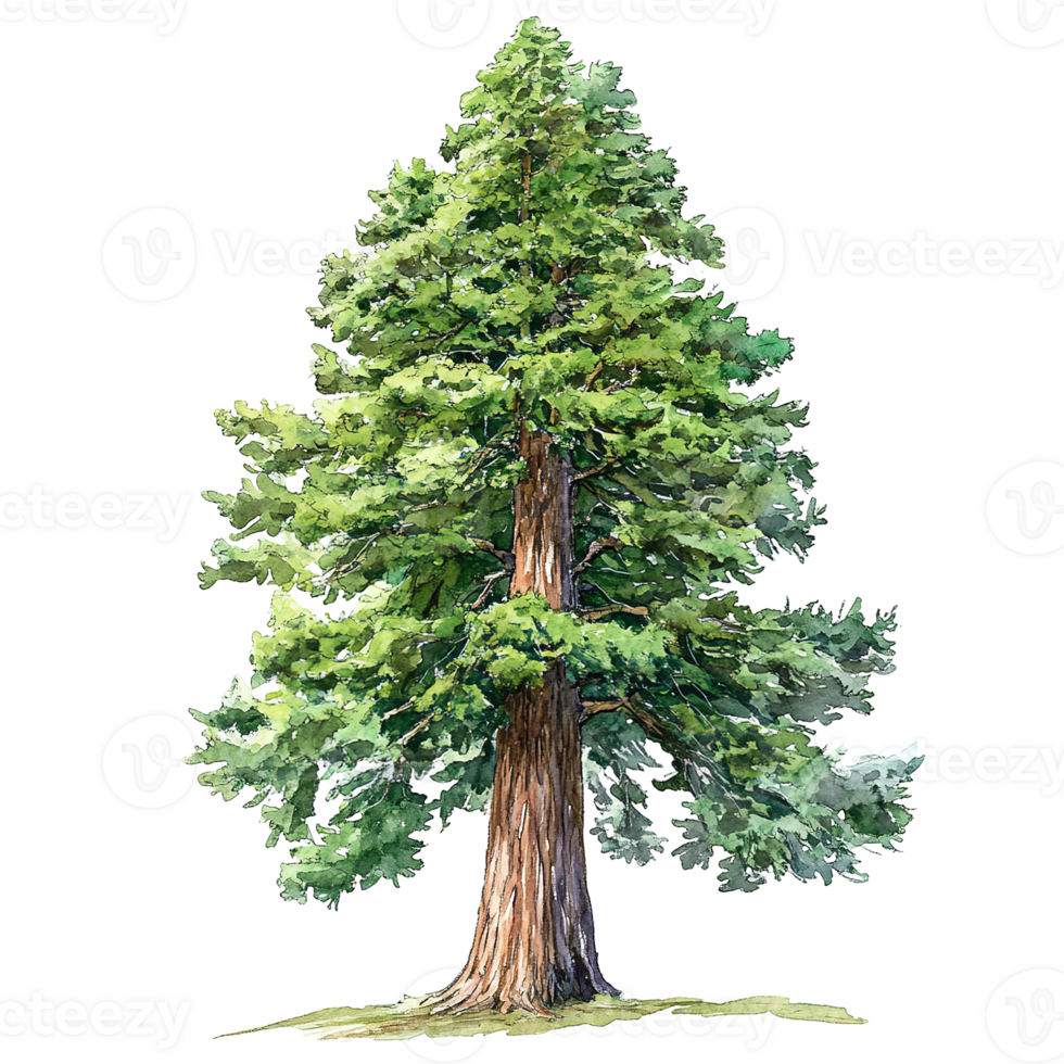A tall green tree with a brown trunk is displayed on the image png