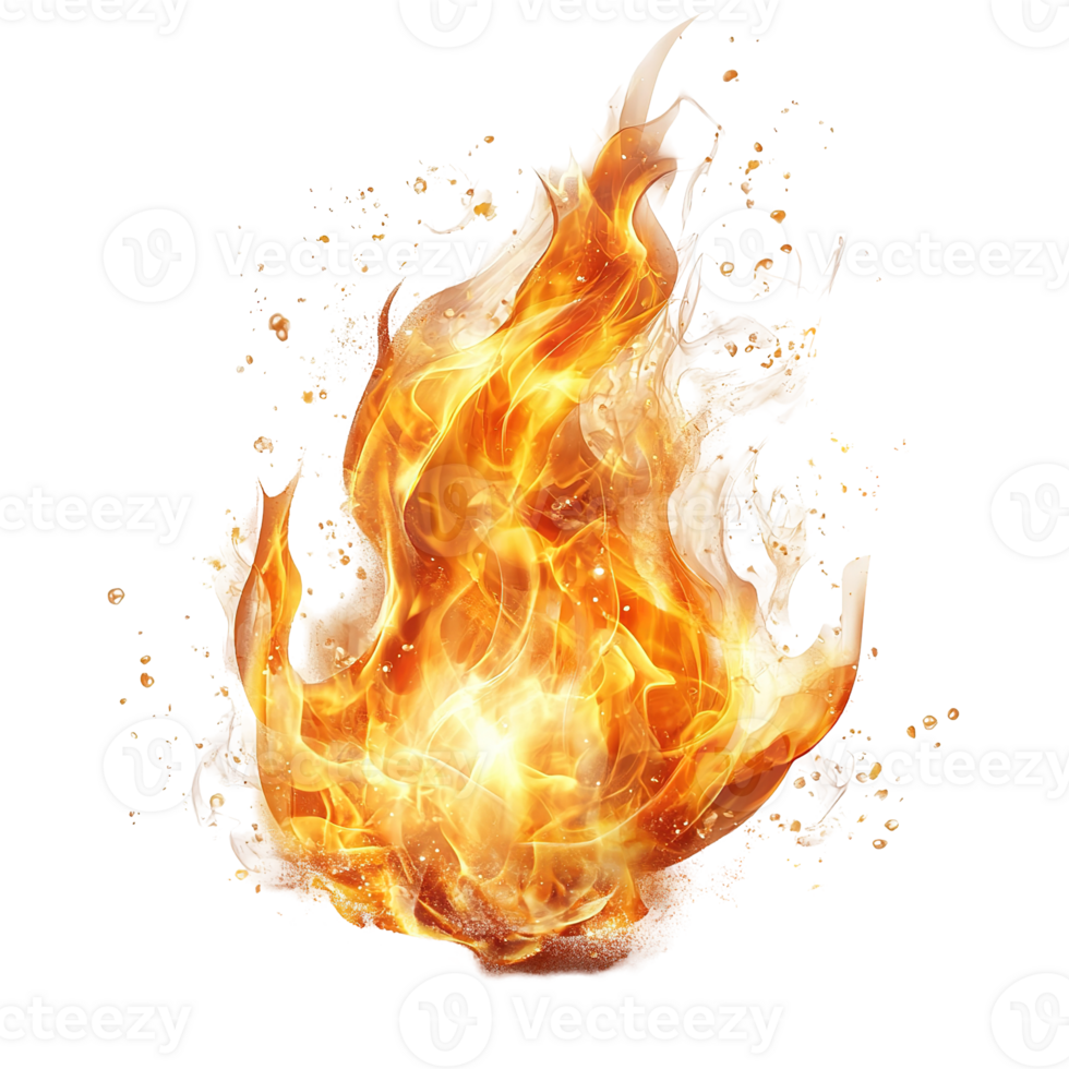 Vividly depicted flames emitting light and vibrant color patterns png