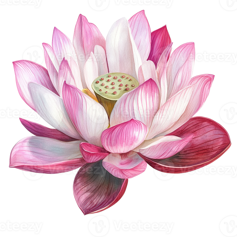A beautiful watercolor painting of a blooming lotus flower png