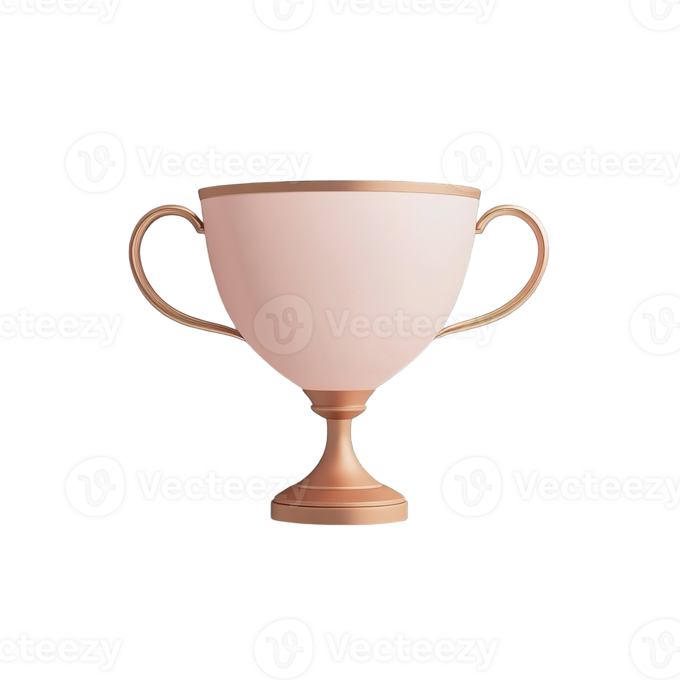 An elegant gold and pink trophy cup isolated on transparent background png
