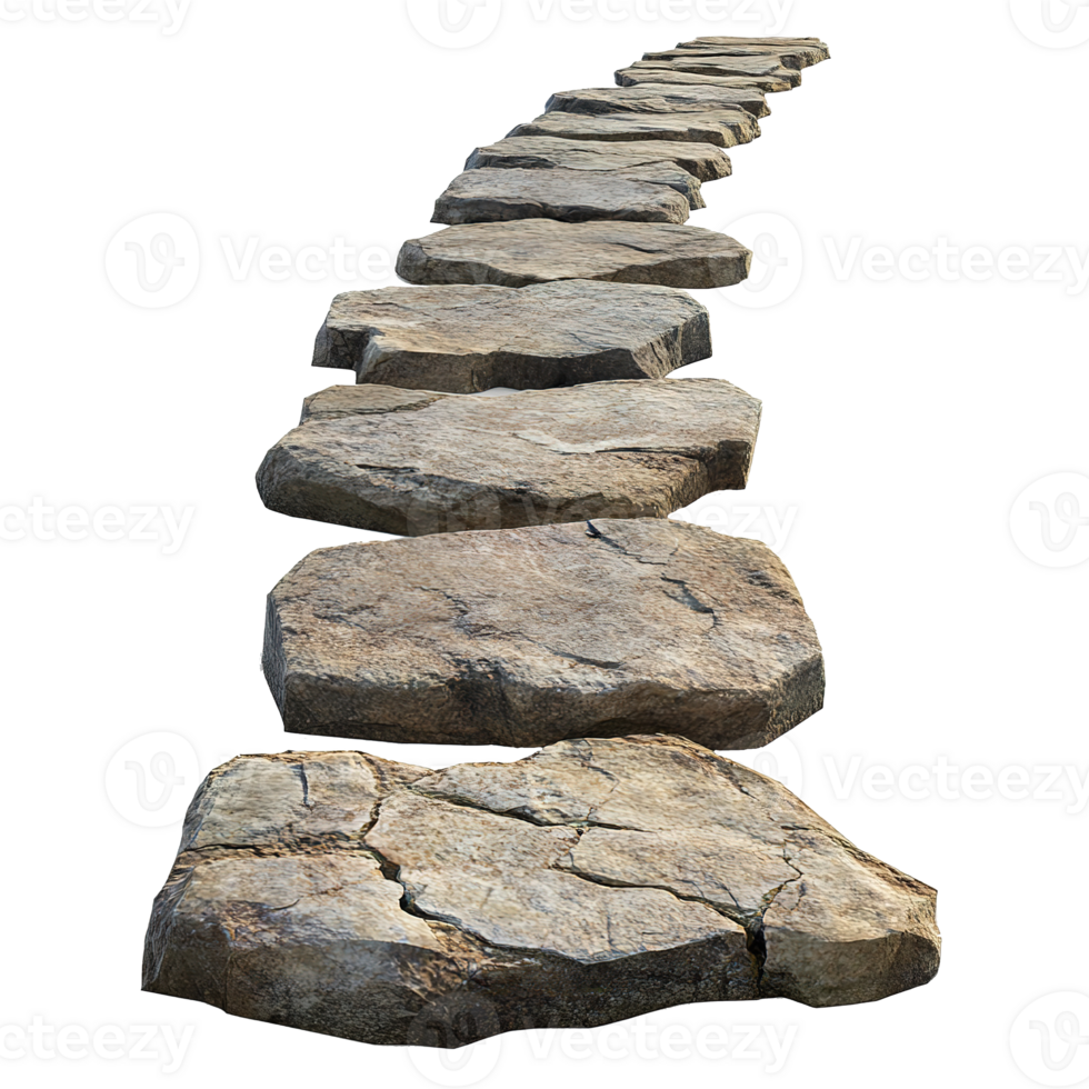 A winding pathway composed of large flat natural stones png