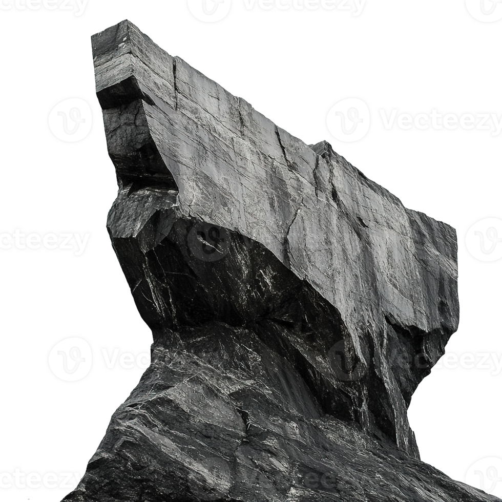 A large jagged rock formation with multiple textured surfaces png