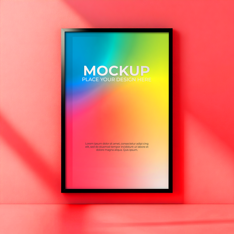 Floating Black Frame Mockup for Home and Office Decor psd