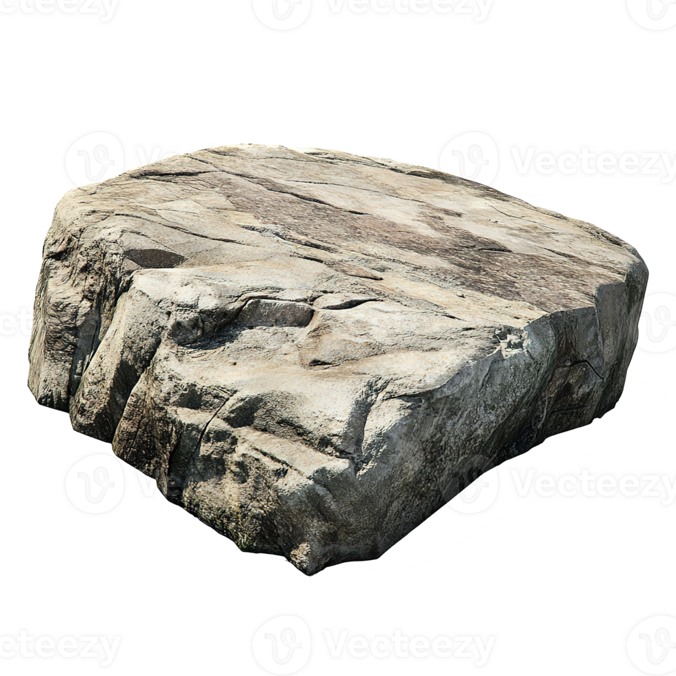 A large gray rock formation isolated against a transparent background png