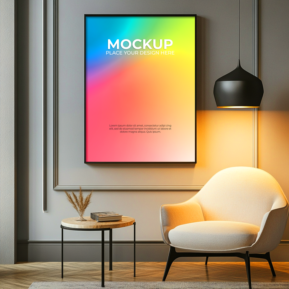 Elegant Hanging Frame for Interior and Branding Concepts psd