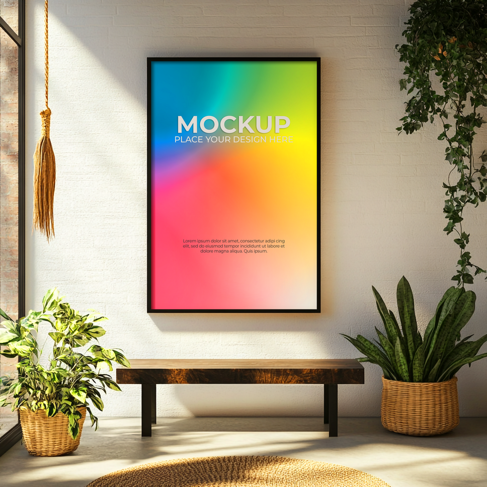 Contemporary Wall Hanging Frame for Posters and Prints psd
