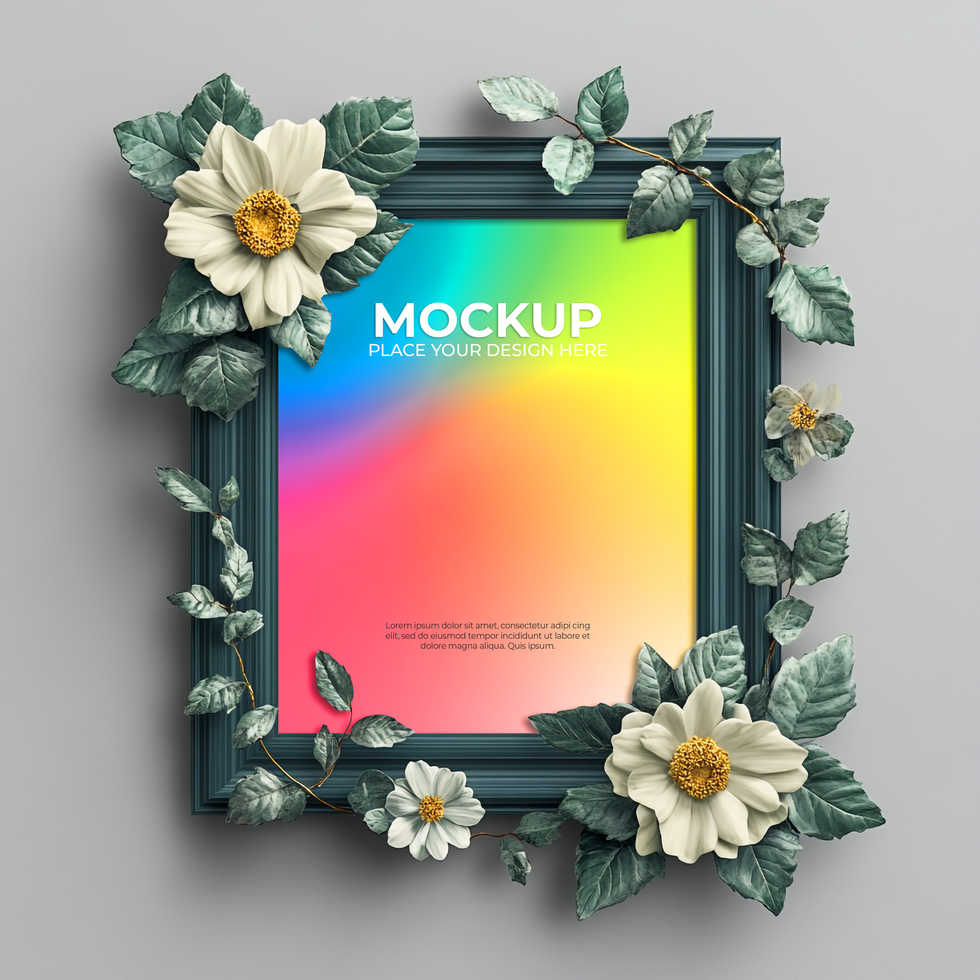 Minimal Black and White Frame Mockup for Home and Office psd