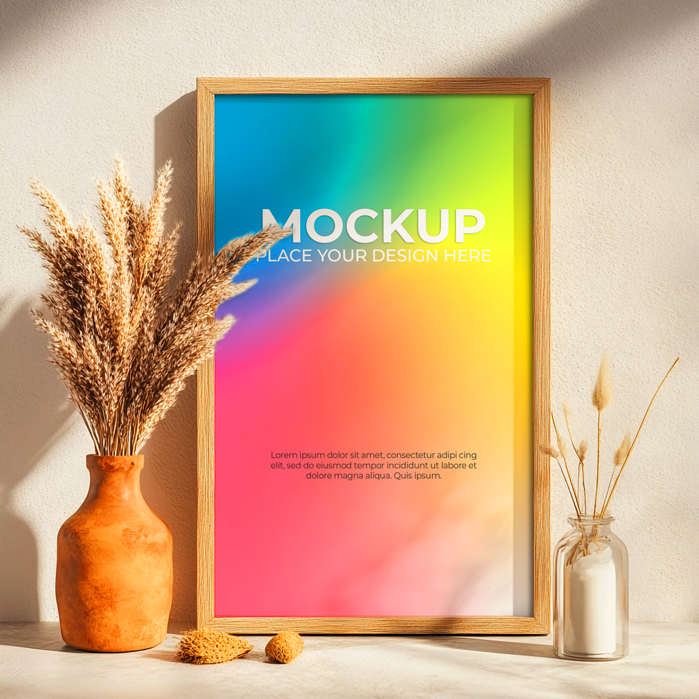 Contemporary Black and White Frame Mockups for Designers psd