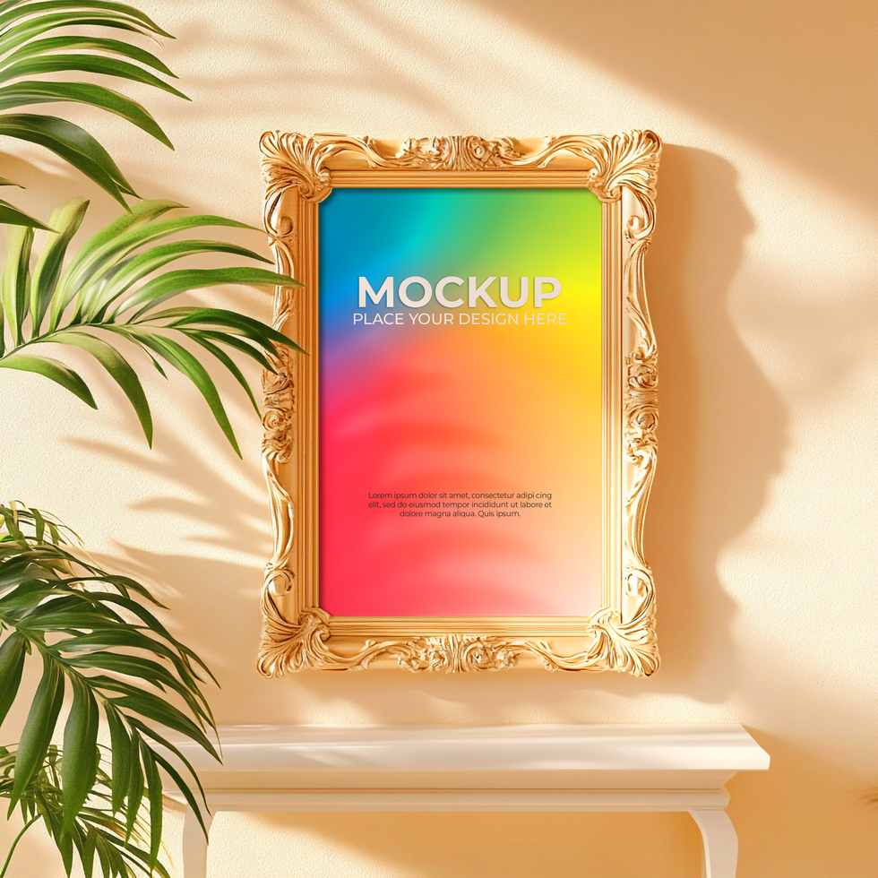 Scandinavian Style Minimal Frame for Elegant Decor psd