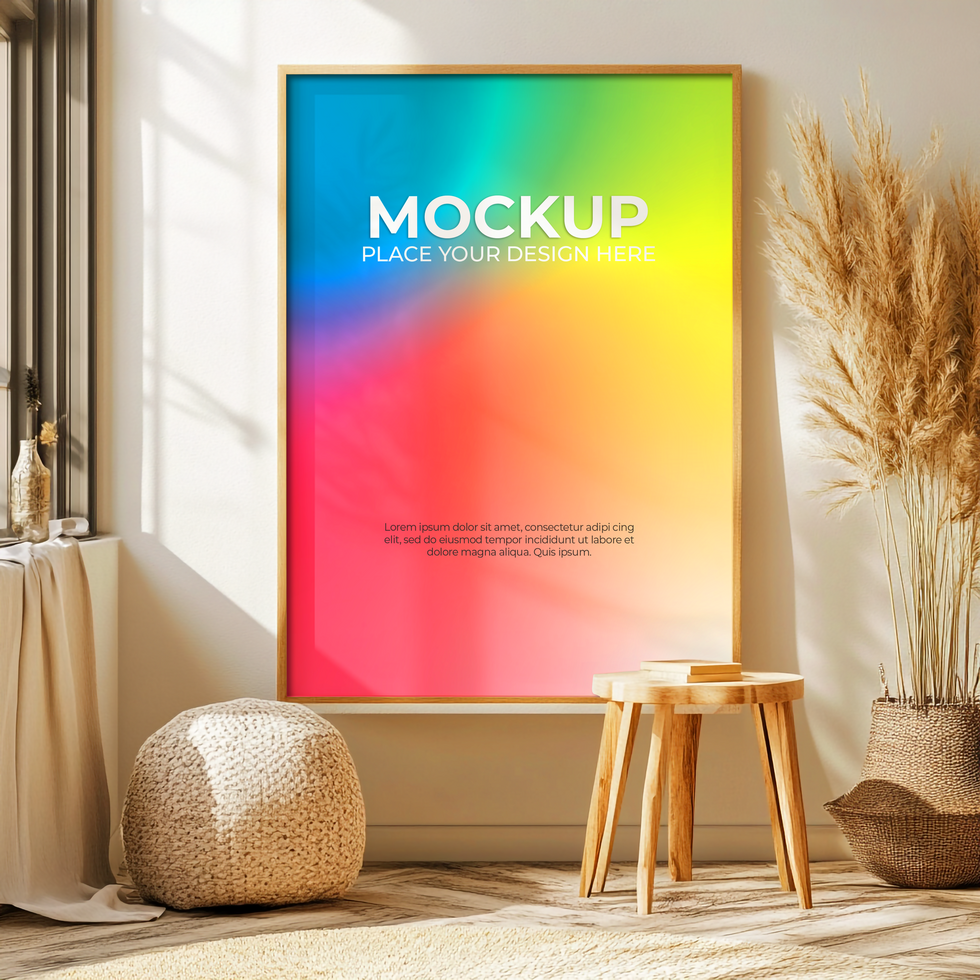 Elegant Black Frame Mockup for Photography and Art psd
