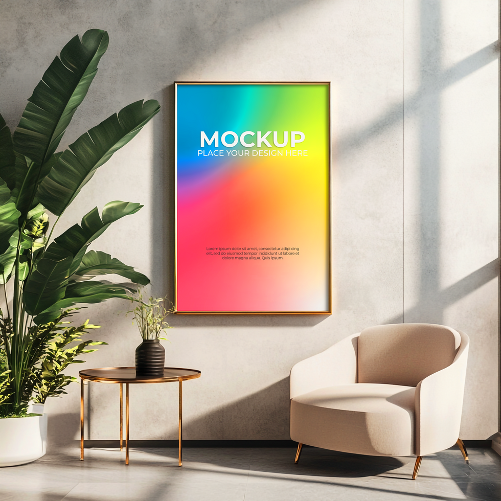 Sleek Modern Wall Frame for Posters and Digital Art psd